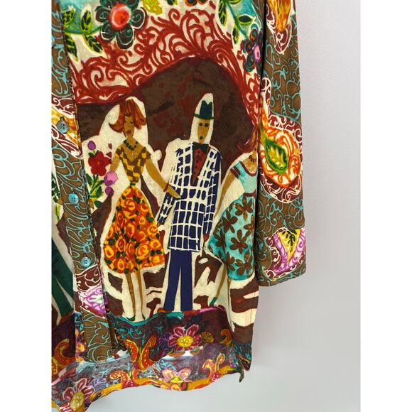 Jams World Jitterbug Women’s Top Size Small Button Front Tunic Art to Wear - Picture 5 of 10